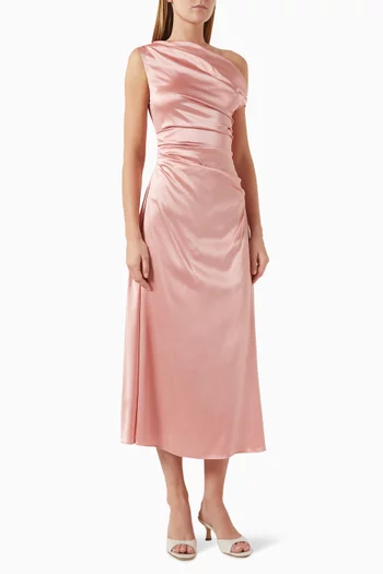 Phare Off-shoulder Dress in Silk Blend