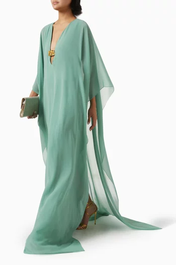 V-neck Maxi Dress in Silk Georgette