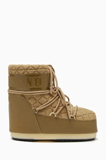 Icon Quilted Low Ankle Boots in Nylon-blend