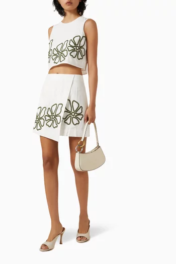 Kimika Embroidered Mini Skirt in Cotton-blend