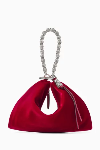 Buy Jimmy Choo Red Callie Crystal embellished Bag in Velvet For Women Online Ounass Bahrain