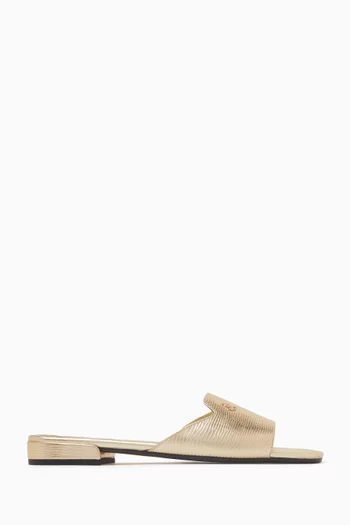 Dina Slides in Embossed Leather