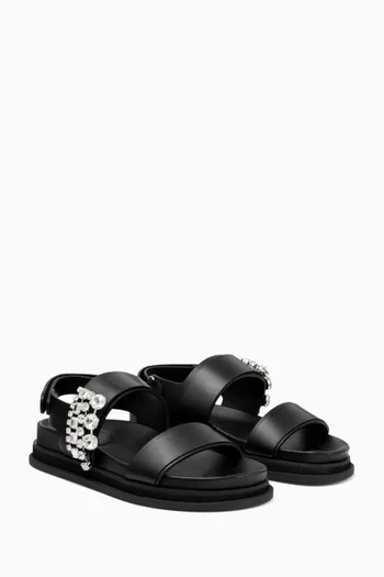 Verity Embellished Sandals in Vachetta Leather