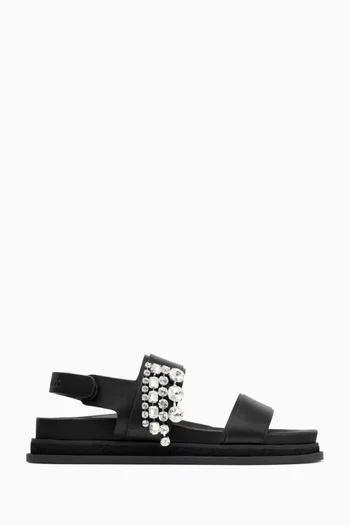 Verity Embellished Sandals in Vachetta Leather