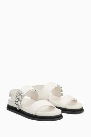 Verity Embellished Sandals in Vachetta Leather