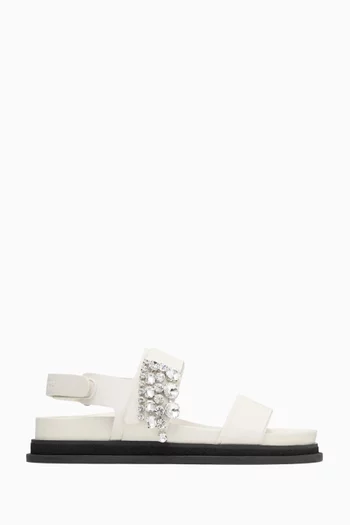 Verity Embellished Sandals in Vachetta Leather