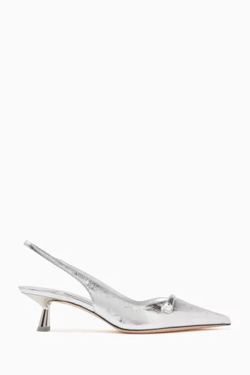 Amita 45 Slingback Pumps in Metallic Leather