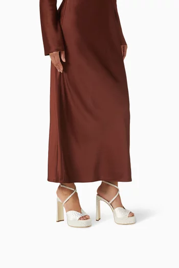 Karli 125 Platform Sandals in Satin