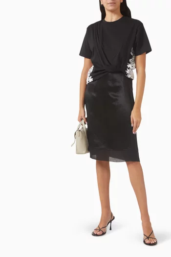 Draped T-Shirt Slip Combo Dress in Jersey