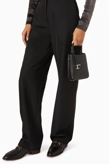 Micro Top-handle Bag in Leather