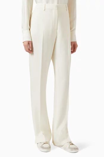 بنطال بقصة ساق مستقيمة مزيج فيسكوز وصوف