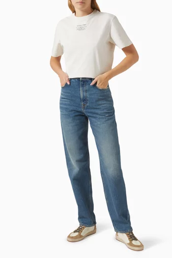 Label-print T-shirt in Cotton