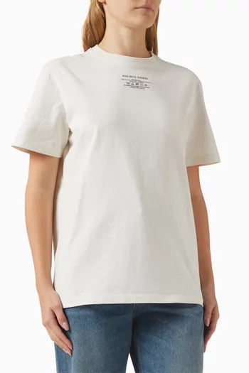 Label-print T-shirt in Cotton