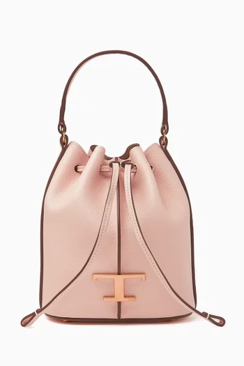 Micro T Timeless Bucket Bag in Leather