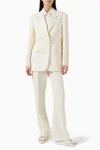 Single-breasted Jacket in Viscose-wool Blend