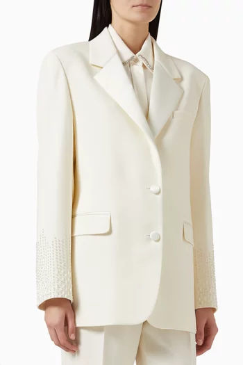 Single-breasted Jacket in Viscose-wool Blend