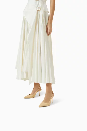 Paola 90 Slingback Pumps in Croc-embossed Leather