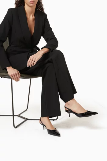 Paola 60 Slingback Pumps in Croc-embossed Leather