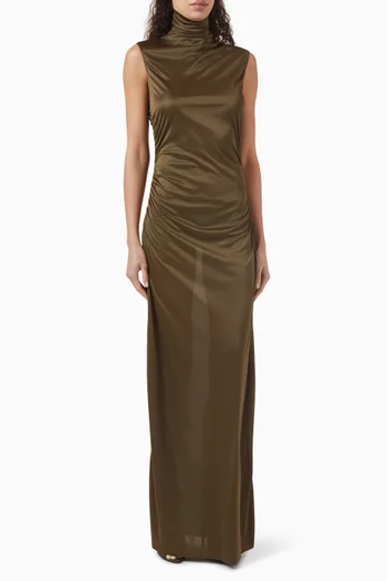 Victoria Maxi Dress in Satin