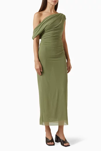 Drew Midi Dress in Mesh
