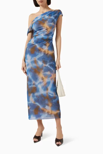 Drew Midi Dress in Mesh