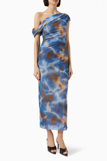 Drew Midi Dress in Mesh