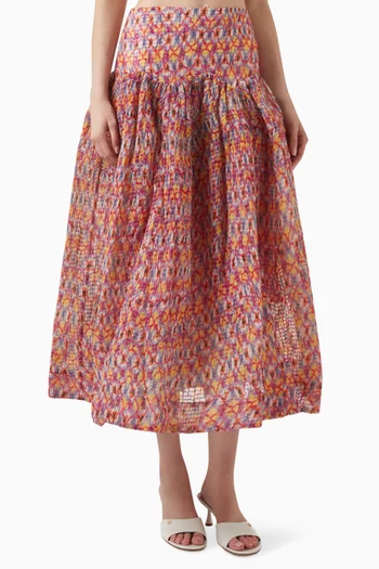 تنورة بيس متوسطة الطول