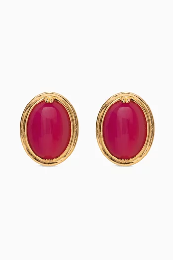 Hamilton Jade Earrings in 18kt Gold-plated Brass