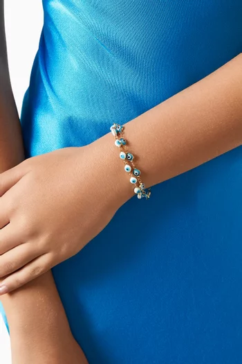 Nazar Evil-eye Bracelet in 18kt Gold-plated Brass