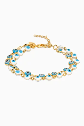Nazar Evil-eye Bracelet in 18kt Gold-plated Brass