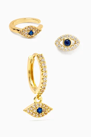 No Envy Evil Eye Earring Stack, Set of 3