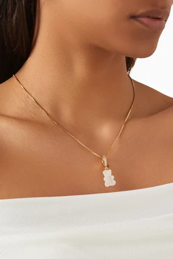 Fizzy Nostalgia Bear Connector Pendant in 18kt Gold-plated Brass