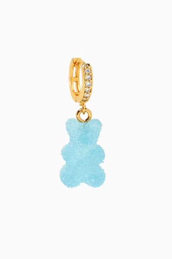 Fizzy Nostalgia Bear Single Hoop Earring in 18kt Gold-plated Brass