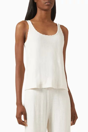 Fine Gauge Sweater Tank in Cotton Blend