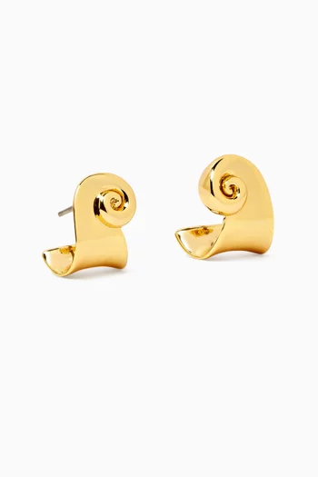Dylan Huggie Earrings in Gold-tone Brass