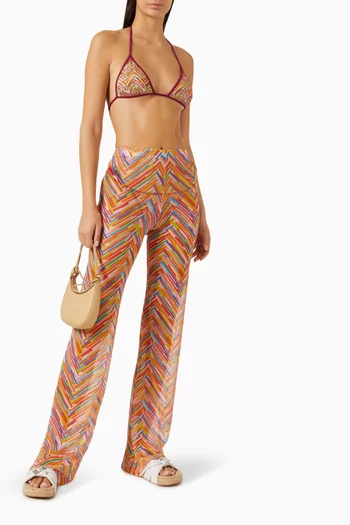 Zigzag Cover-up Pants in Stretch Nylon