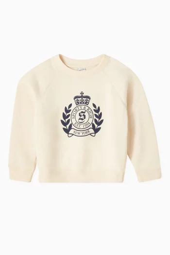 Crest Logo Sweatshirt in Cotton-fleece