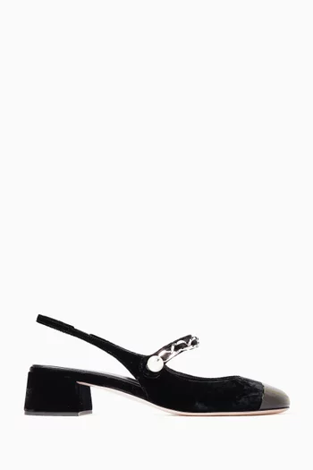Decollete 40 Slingback Sandals in Velvet