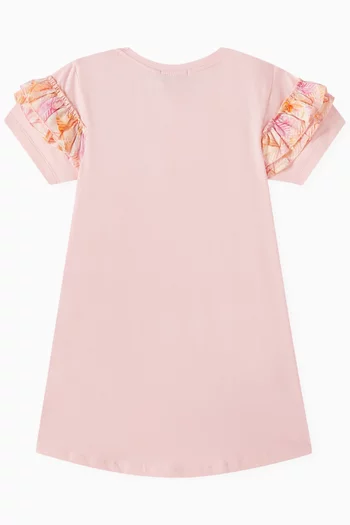 Crossbody Bag Graphic Print Dress in Cotton