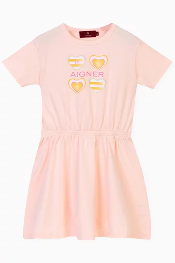 Graphic Logo Dress in Cotton