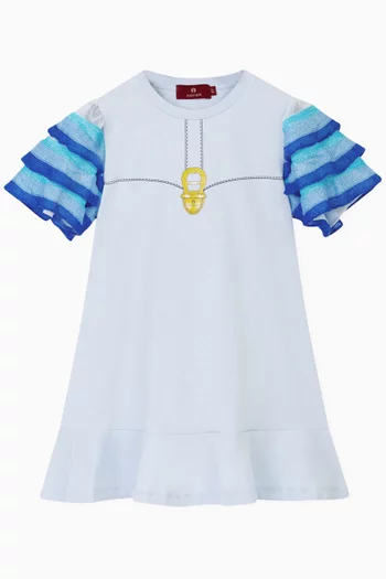Lock Graphic Dress in Cotton-jersey