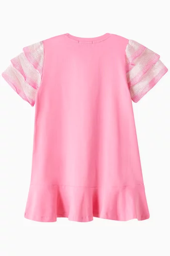 Lock Graphic Dress in Cotton-jersey
