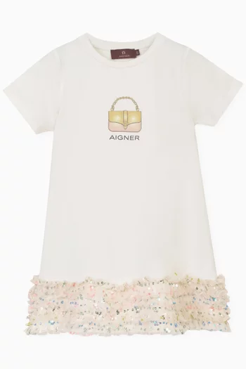 Sequins T-shirt Dress in Cotton