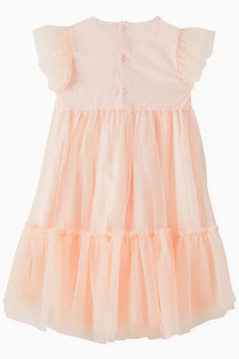 Embroidered Ruffle Dress
