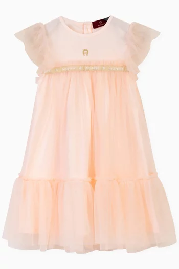 Embroidered Ruffle Dress