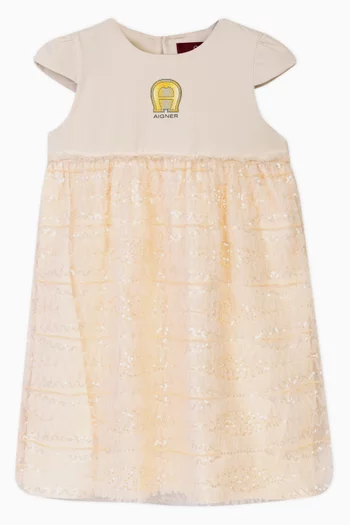Beaded A-line Dress in Tulle