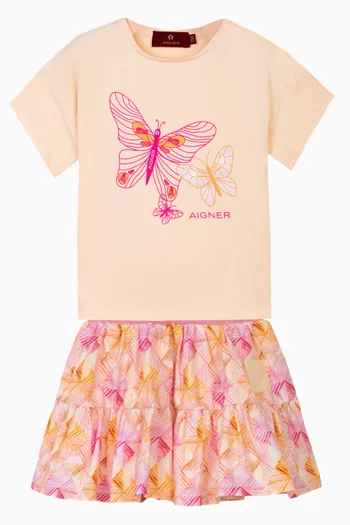Logo Butterfly T-Shirt in Cotton-jersey