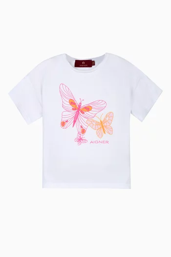 Logo Butterfly T-Shirt in Cotton-jersey