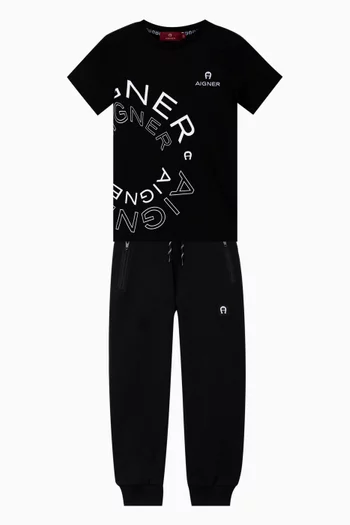 Graphic Logo Print T-shirt in Cotton