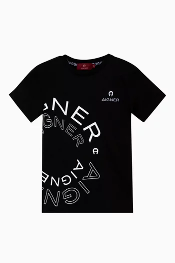 Graphic Logo Print T-shirt in Cotton